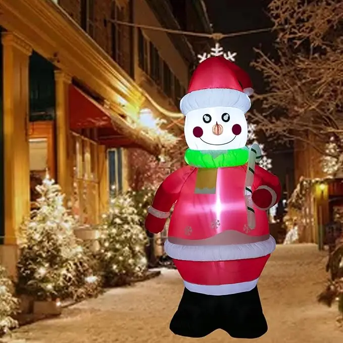 7.2Ft Christmas Inflatable Snowman with Built-in LED Lights Xmas Snowman Blow Up Yard Decor Christmas Outdoor Indoor Decorations