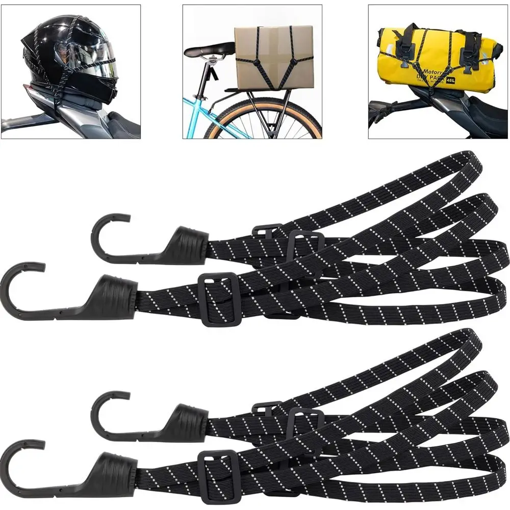 High Quality Universal Motorcycle Luggage Strap Retractable with Hooks Luggage Net Convenient Durable Helmet Fixed Straps