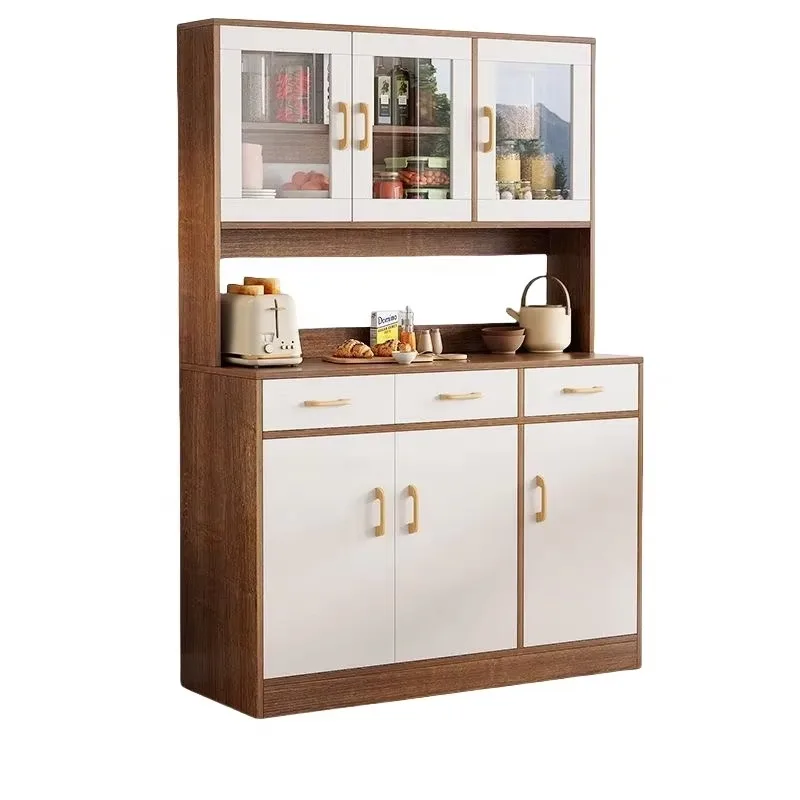 

Modern simple wooden wine bowl cabinet multi-functional kitchen restaurant locker household hotel wall-mounted sideboard