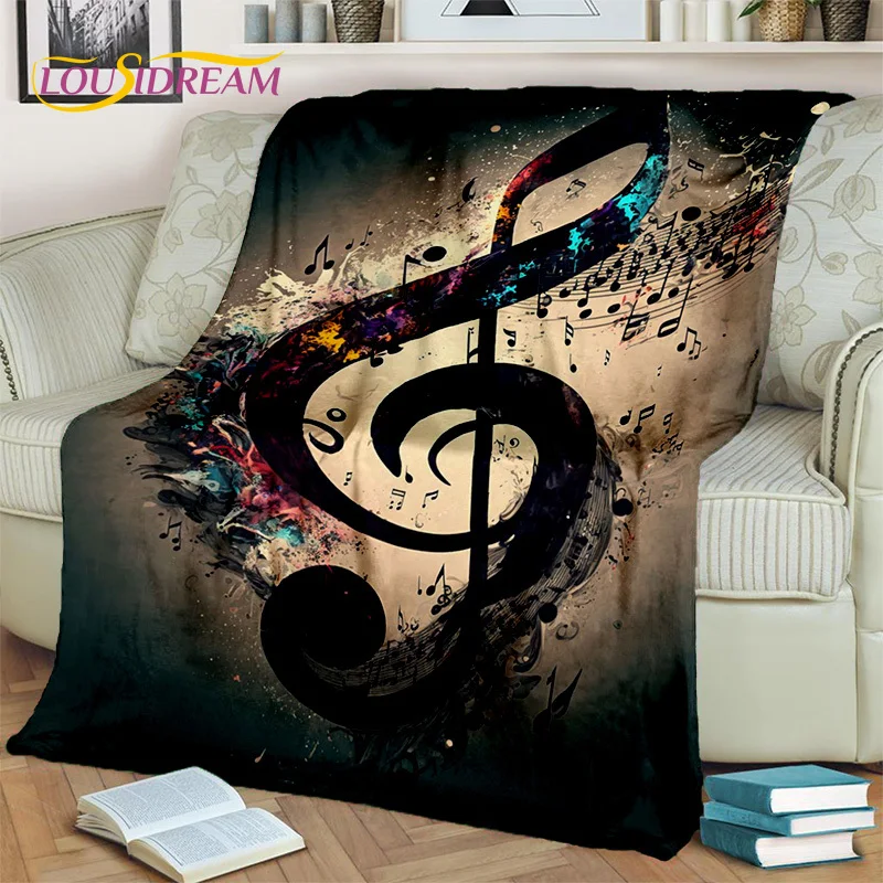 

3D Colorful Musical Note Music Score Blanket,Soft Throw Blanket for Home Bedroom Bed Sofa Picnic Travel Office Cover Blanket Kid