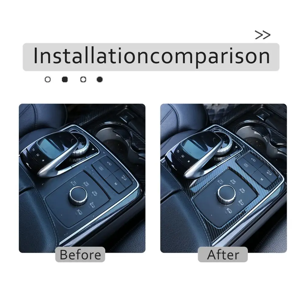 Car Accessories Central Control Multimedia Frame Decoration For Mercedes-Benz ML/GLE W167 2012-2019 Chrome Carbon Fiber Pattern