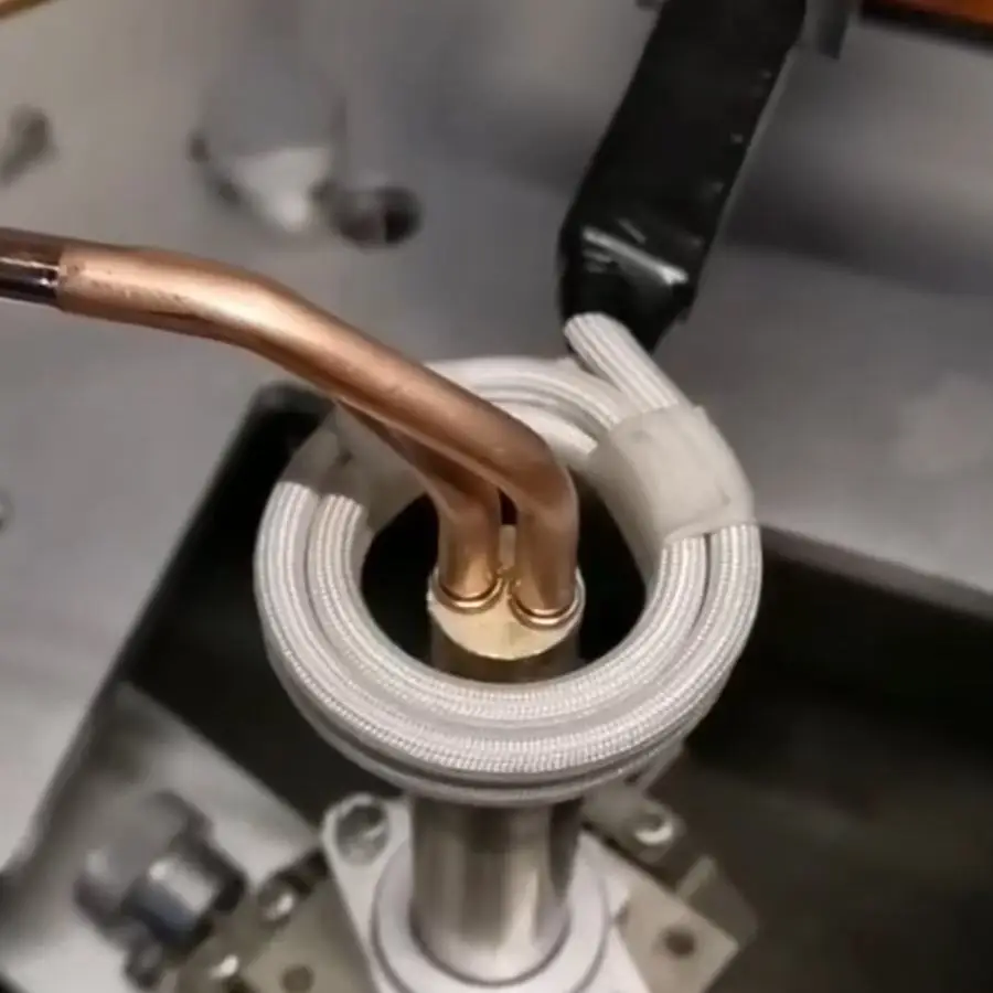 2 Cycles O-Shaped round Induction Heating Coil Parallel Heating Copper Rings Flat Welding Brazing Melting Head Metalworking Tool