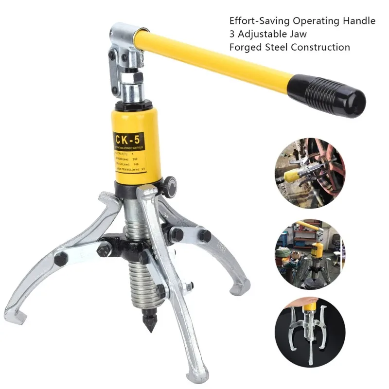 5 Ton Hydraulic Gear Puller Separator 3-Jaw Bearing Hub Removal Tool Kit