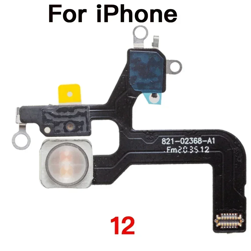 Flash Light Lamp Flex Cable Replacement for IPhone 12 13 Mini Pro Max LED Flashlight with Microphone