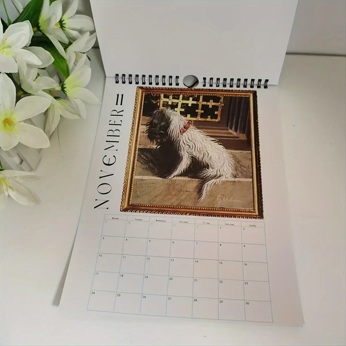 Renaissance Calendar,2025 Wall Calendar Art - Special Thick Sturdy Ugly Dog Wall Calendar for Organizing-A57M