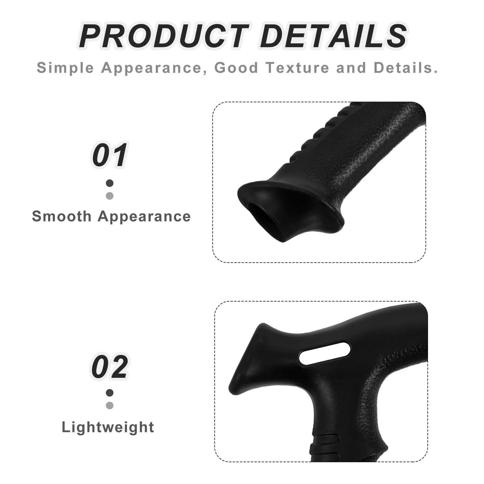 4Pcs Walking Stick Handle Grip T Shaped Ergonomic Cane Handle Replacement for 20Mm Trekking Pole Hiking Stick Parts