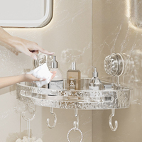 Non Perforated Corrugated Suction Cup Corner Bathroom Storage Rack Toilet Corner Tripod Washbasin Towel Items Wall Mounted Rack