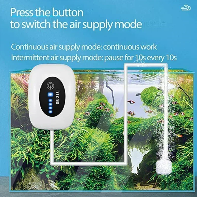 

4800mAh EU Aquarium Oxygen Pump Compressor Fish Tank USB Rechargeable Small Portable Exhaust Super Silent Water Pump