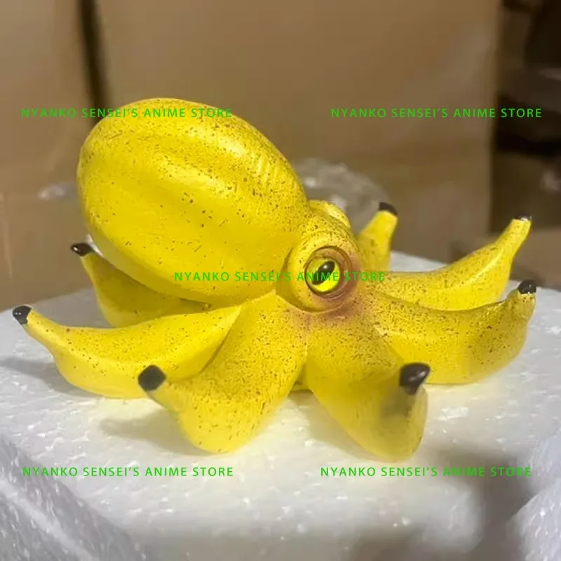 In Stock Banana Octopus Creative Home Resin Ornament Cartoon Decor 12cm Figure Anime Models Toy Doll Gift Hobby Collectible