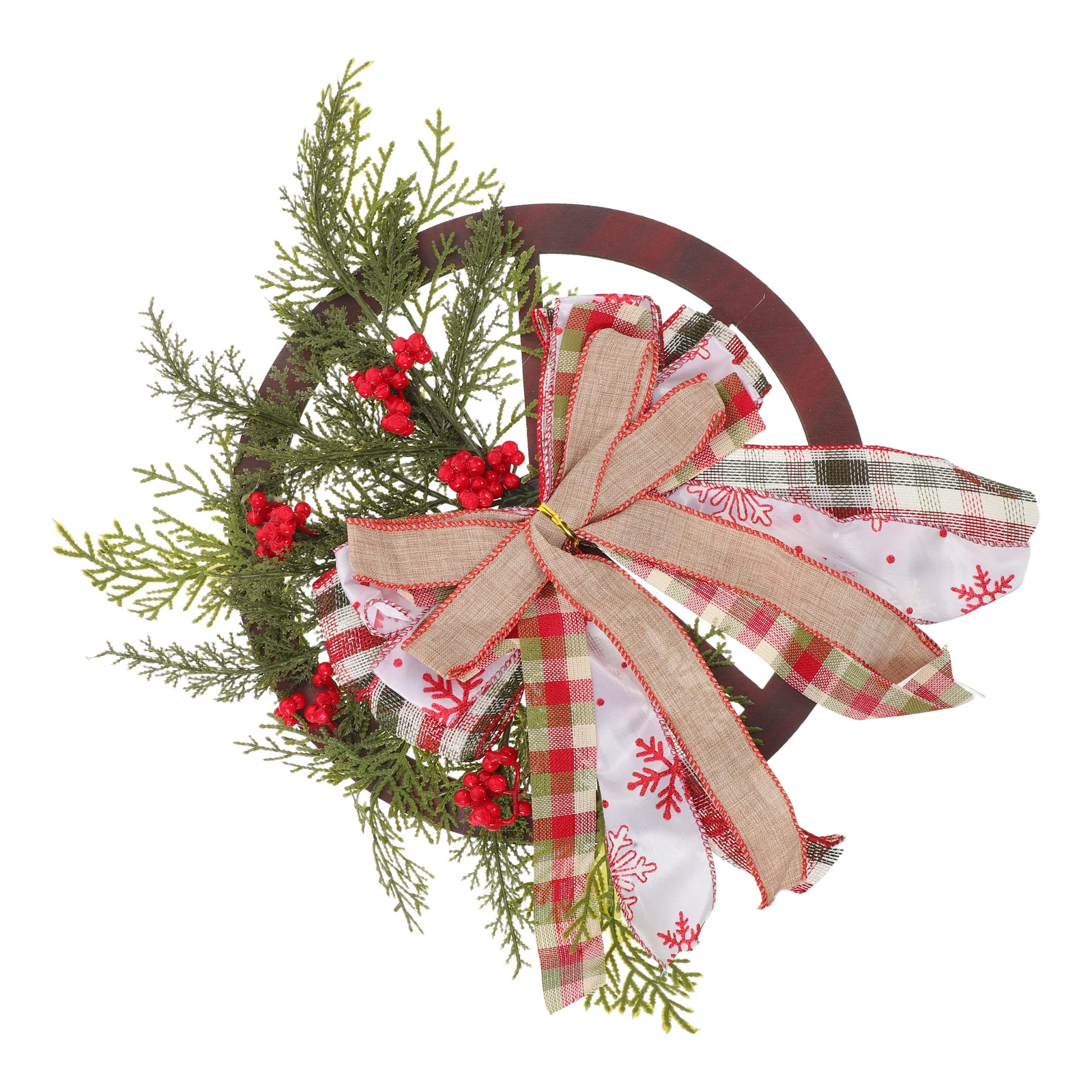 

Christmas Wreath Door Decoration Bowknot Garland Artificial Hanging Front Decorations Plastic Wreaths