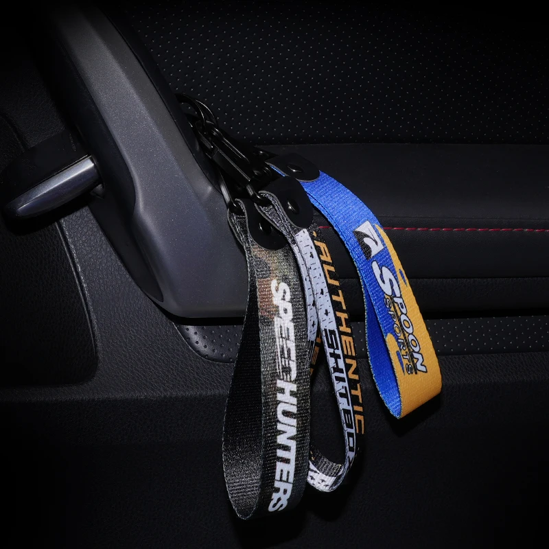 1PCS JDM Key Tag Racing Car Motorcycle Keychain Ring Car Lanyard Key Strap Car Accessories For Fake Taxi HKS Keychain