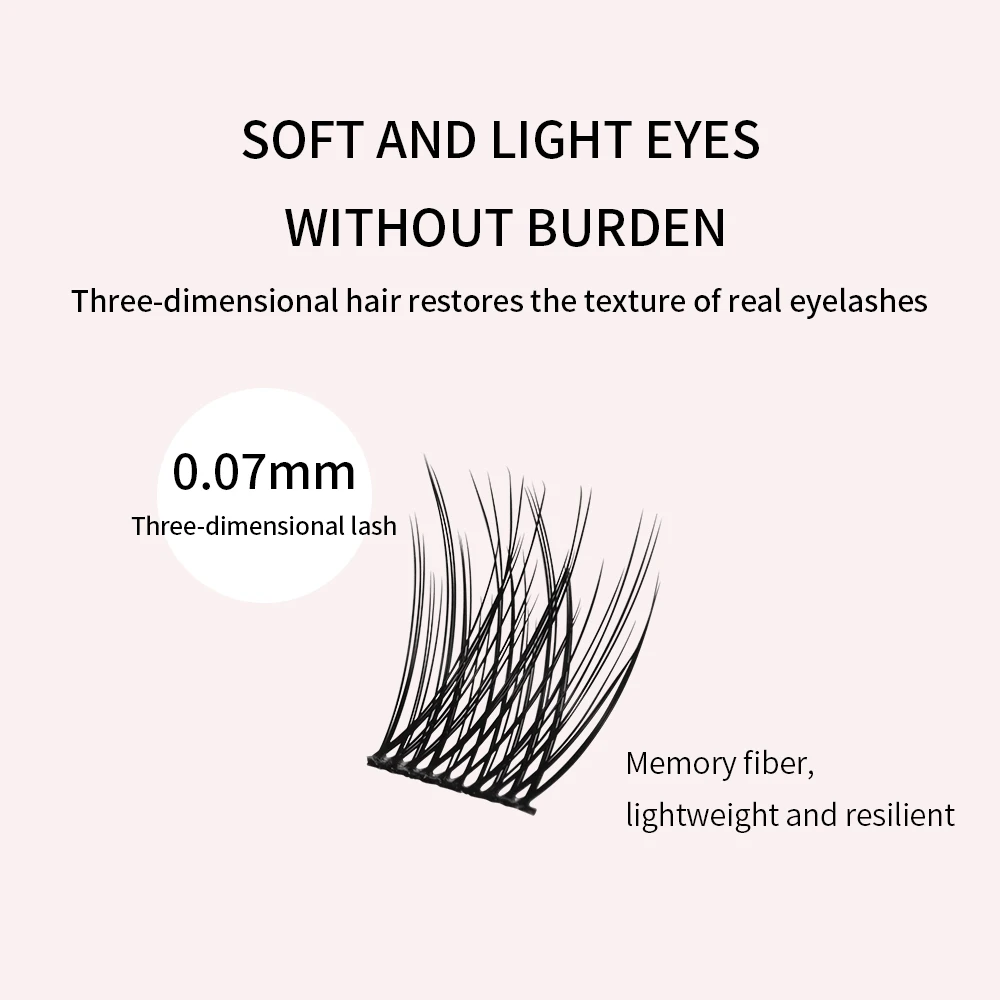 GLAMLASH Makeup Individual C/D Cluster EyeLashes Grafting False Eyelashes Eyelash Extension Soft Natural False Lash Bunch