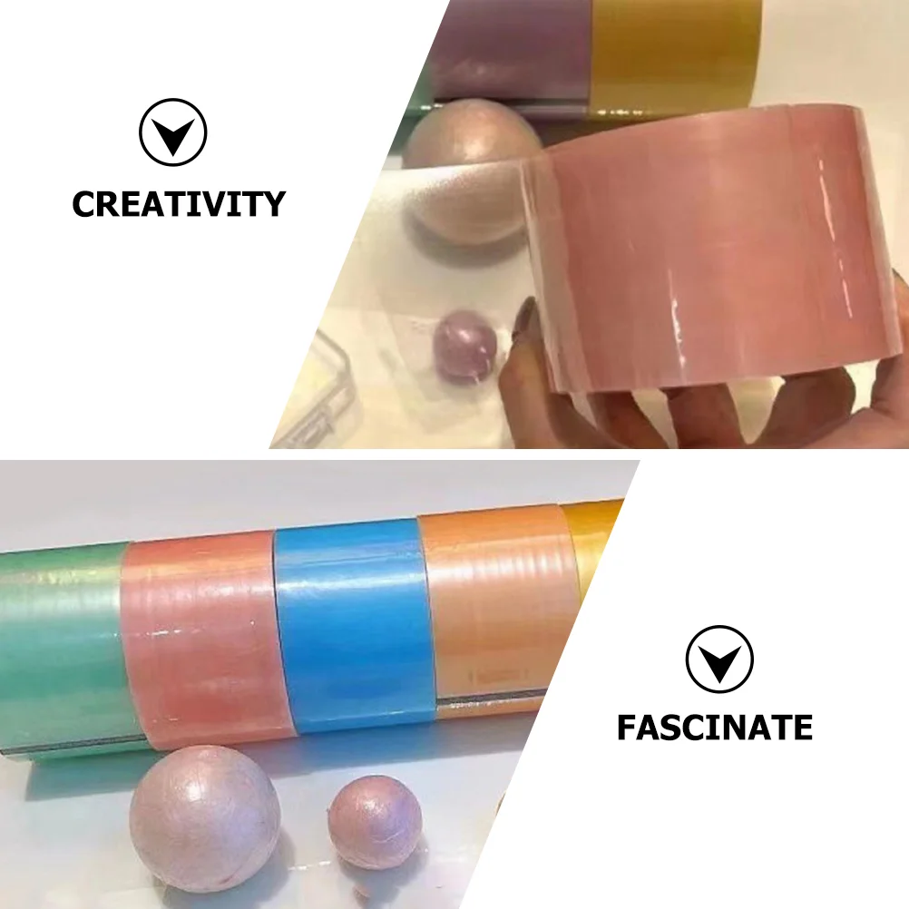 Bandes Adhésives Colorées Nacrées Double Face pour Enfant, Recharge, Relaxant, Roulant, DIY, 6 Rouleaux