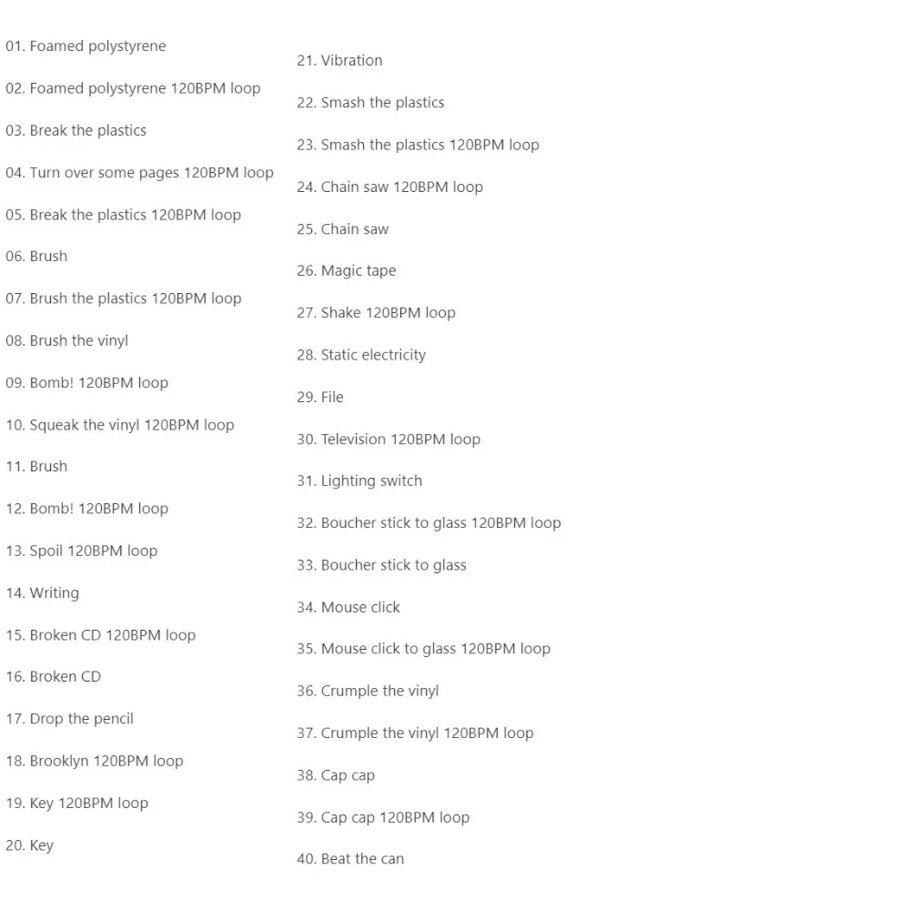 CD GREENISH BLUE MOTION EFFECTS Ceci est un CD d'échantillonnage pour la production musicale, tous les effets sonores sont adaptés au rythme de 120 BPM