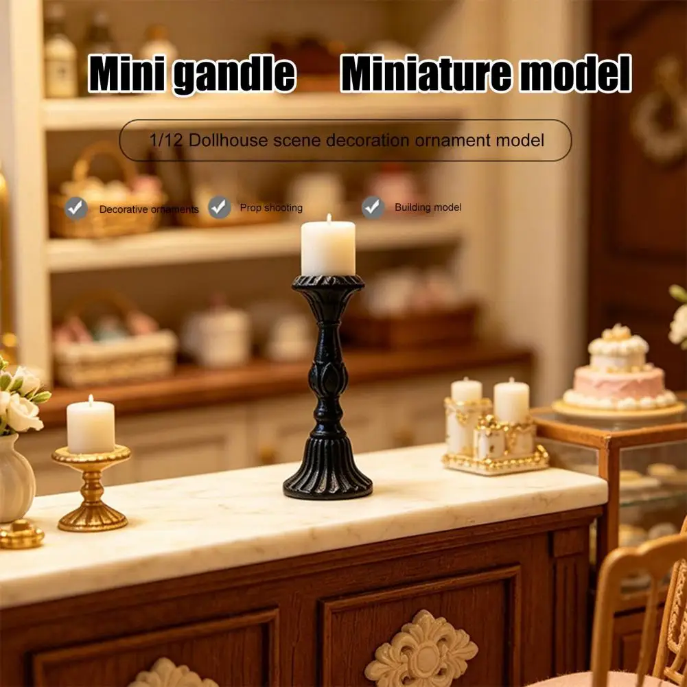 Doll House Accessories Dollhouse Accessories Mini Desk Lamp Miniature Candlesticks Candles Small Decorative Ornaments for Fairy