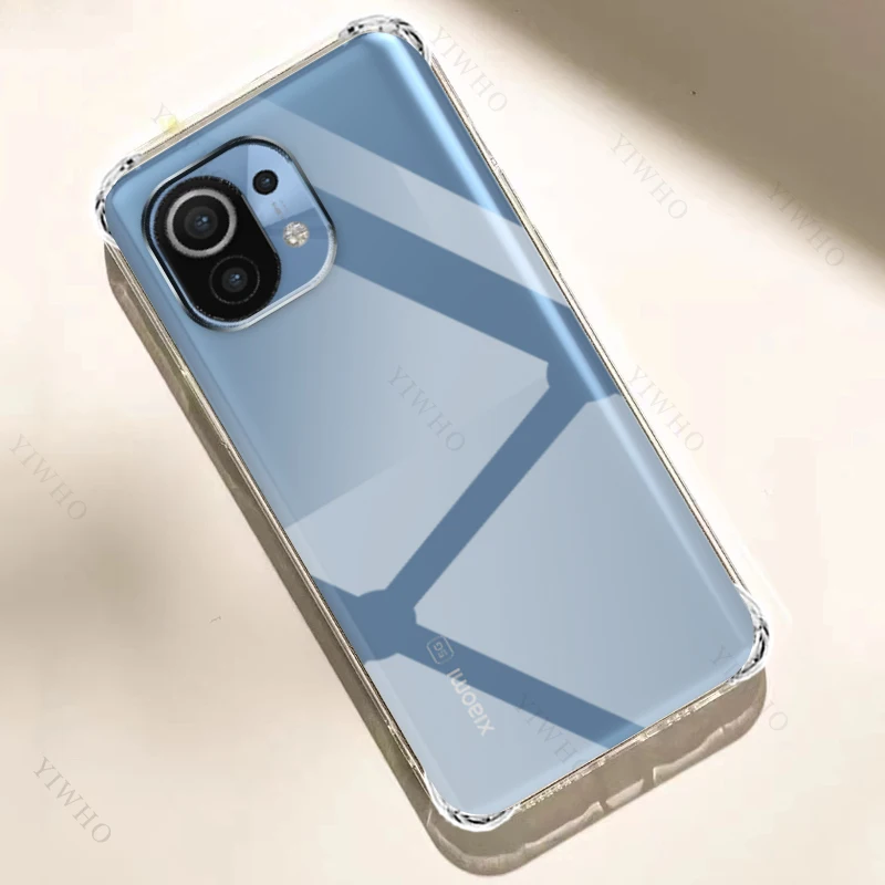 Safety Clear Phone Case for Xiaomi Mi 11 M2011K2C TPU Thickened Transparent Case for Xiaomi11 Shockproof Anti-scratch Covers