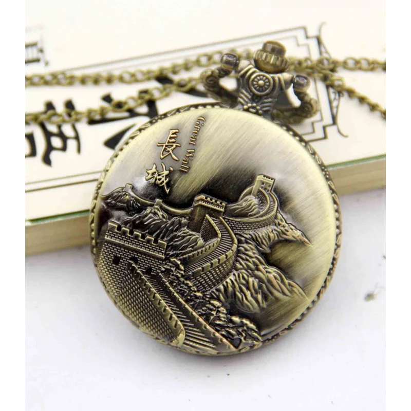 Пекинские антикварные карманные часы Ретро часы Great Wall Карманные часы Пекинские карманные часы Карманные часы с подписью