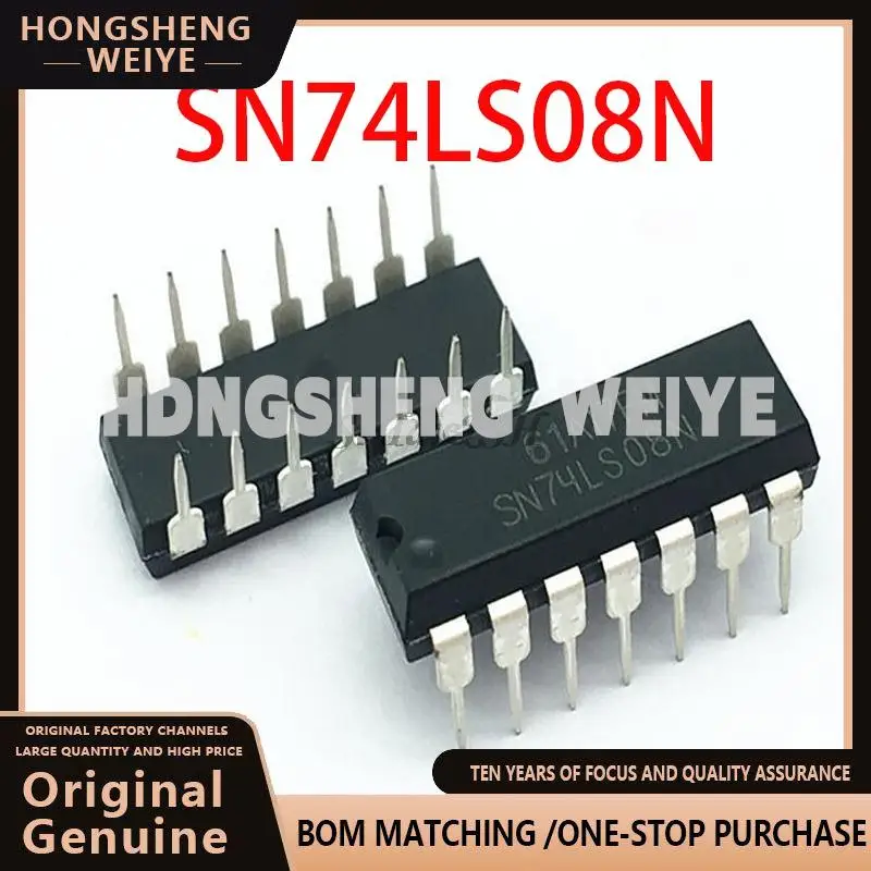 100%new 10PCS SN74LS08N DIP14 SN74LS08 DIP 74LS08N 74LS08 HD74LS08P DIP-14   IC