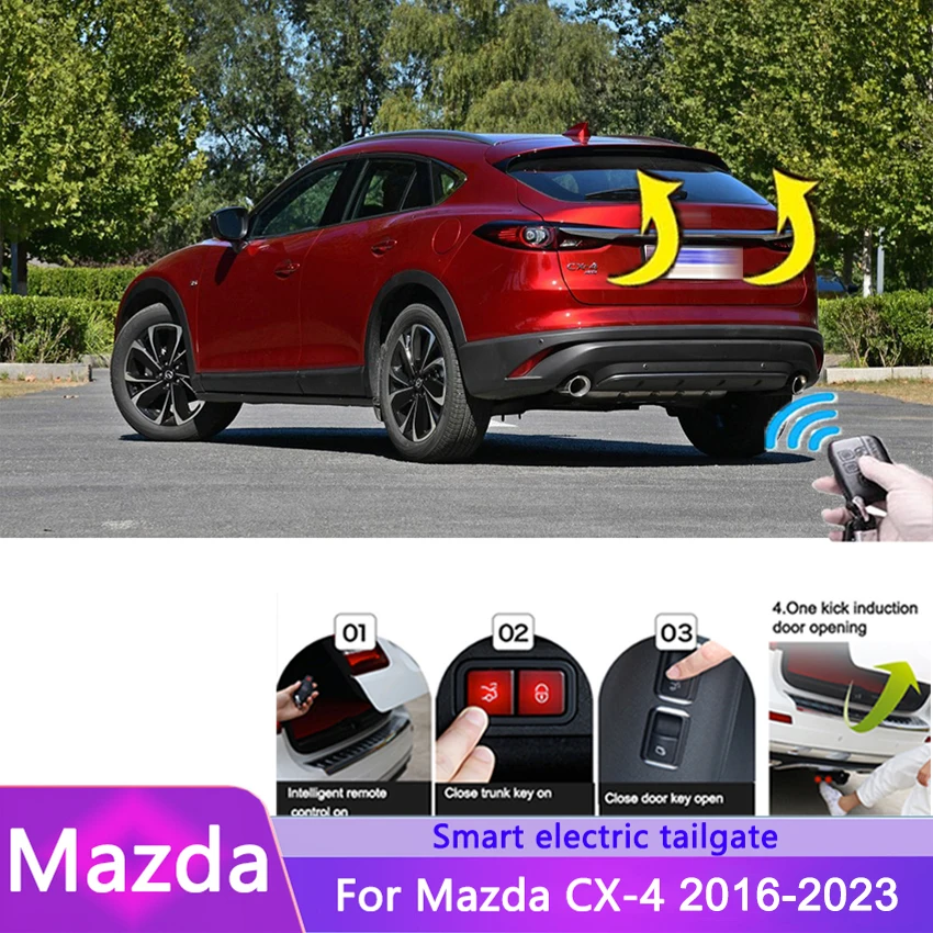 Car Electric Tailgate For Mazda CX-4 CX4 2016-2023 Intelligent Tail Box Door Power Operated Trunk Decoration Refitted Upgrade