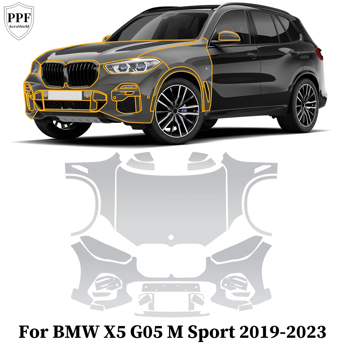 

TPU Paint Protection Film For BMW X5 G05 M Sport 2019-2023 Pre-cut PPF Car Clear Bra Anti-Scratch Cover Resistant Kit Repairable