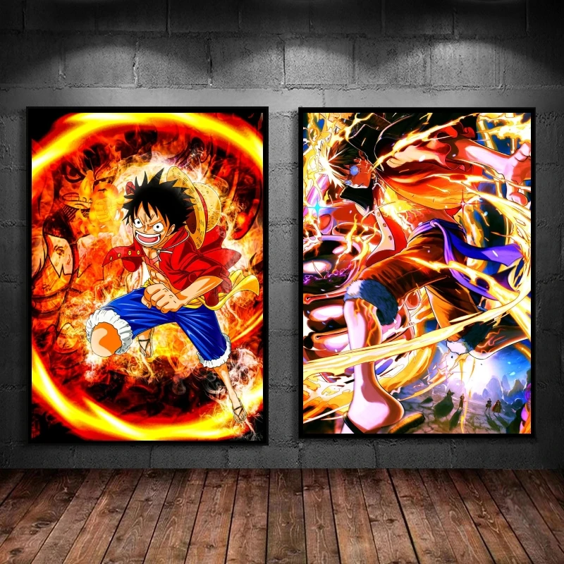 

Anime Character Pictures Monkey D. C Luffy High Quality Art Wall Stickers Christmas Gifts Children's Bedroom Decor Classic Retro