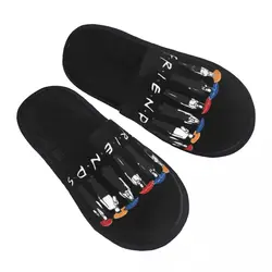 Custom Print Women Classic Friends TV Show House Slippers Soft Warm Memory Foam Fluffy Slipper Indoor Outdoor Shoes