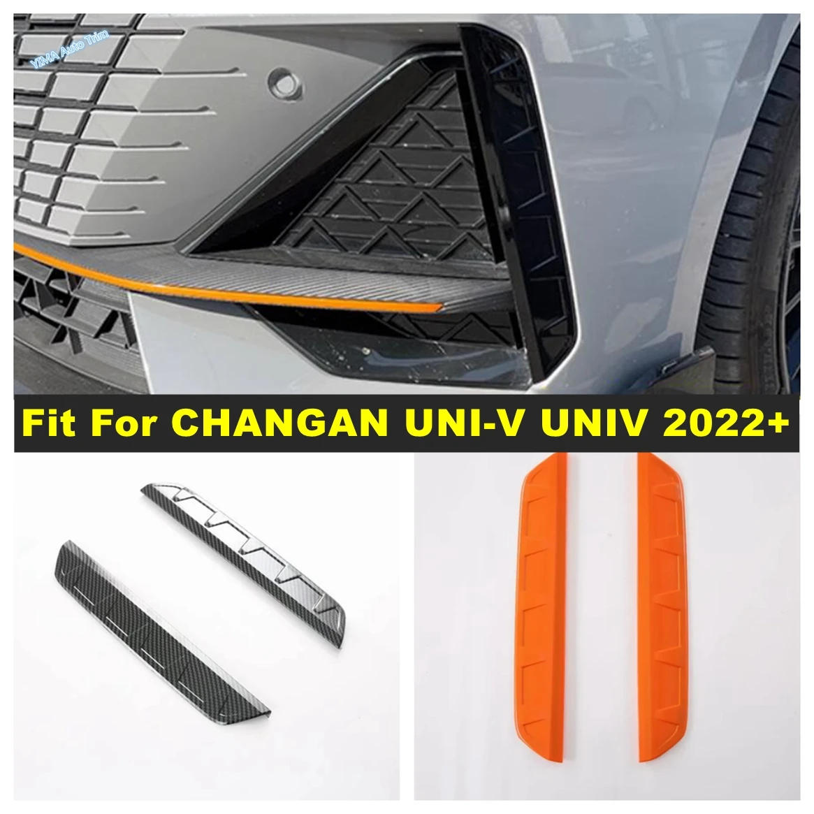 

Car Front Bumper Fog Lamp Lights Eyebrow Wind Knife Blade Decor Accessories Cover Stickers Trim For CHANGAN UNI-V UNIV 2022 2023