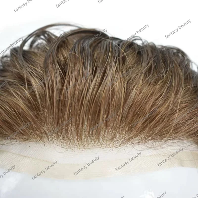 البني الذكور الشعر الاصطناعية كامل الجلد قاعدة الشعر المستعار الرجال الخامس حلقة كامل بولي الجلد رجالي قطع الشعر موجة قصيرة شعر الإنسان رجل الباروكات