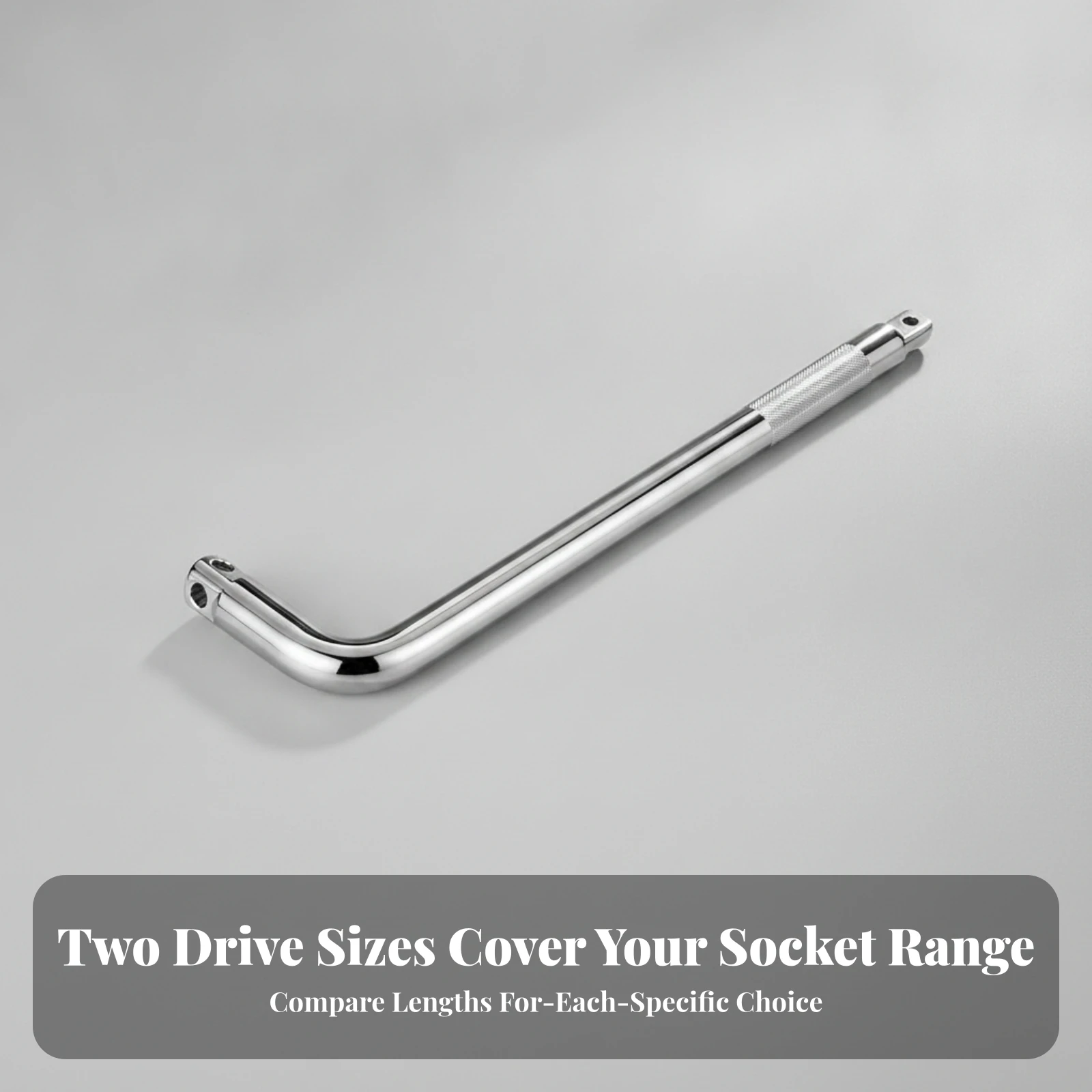 Socket Drive Bar Heavy-Duty Extension Bar with Knurled Grip Hand Tool Tight Confined Areas Mirror-Polished for Mechanics view 2