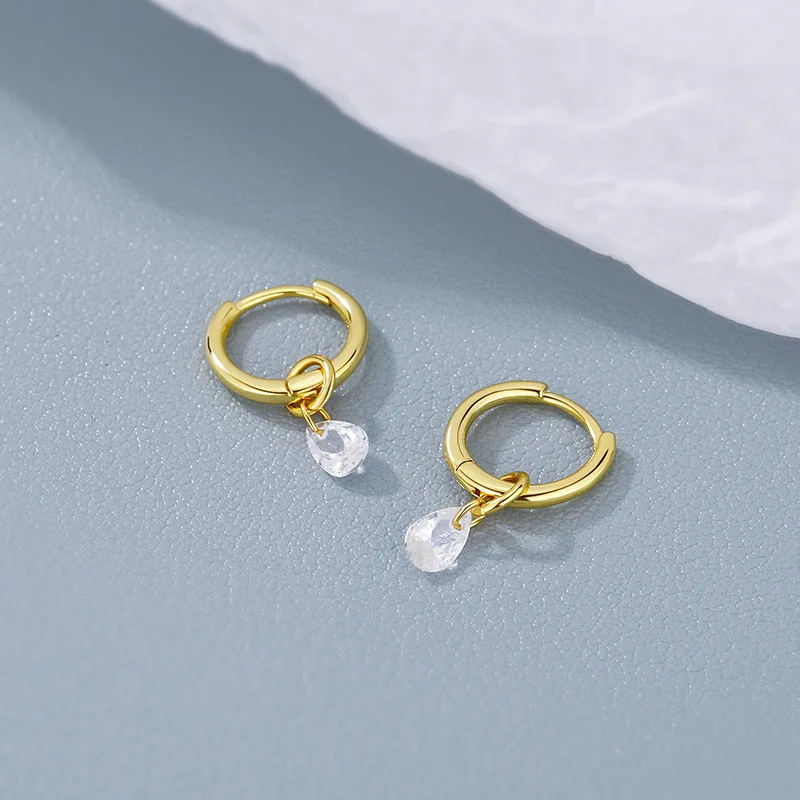 Small Water Droplet Hoop Earrings for Women Simple Golden Silver Color Metal Loop Earrings Geometry Vintage Round Circle Jewelry