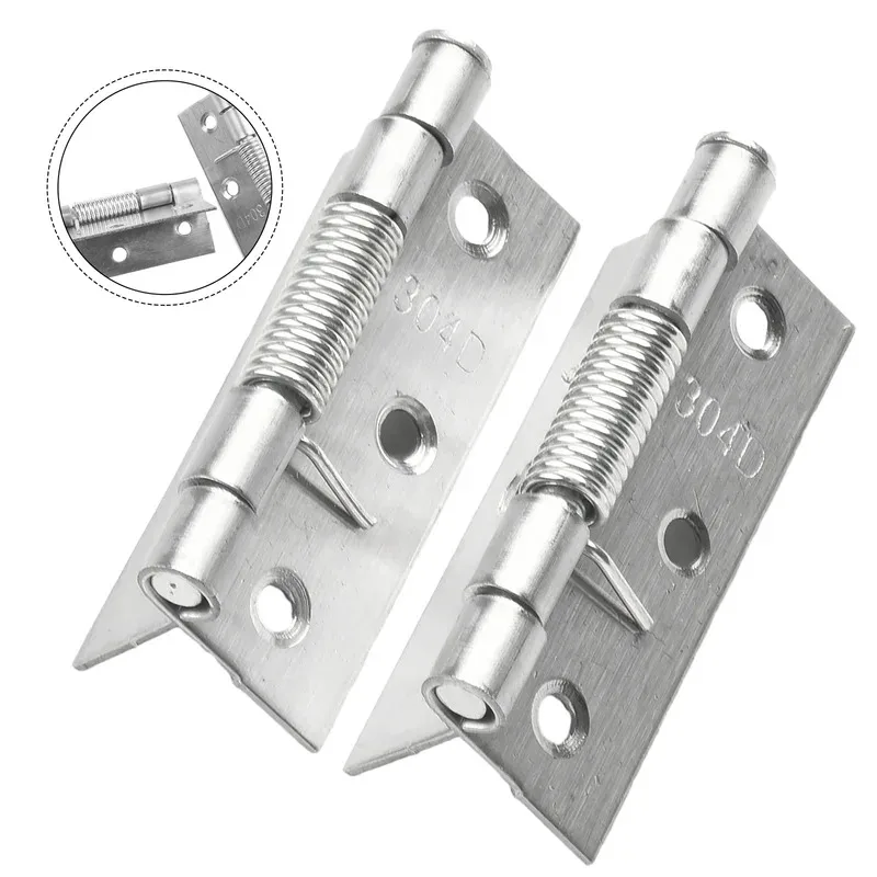 

2pcs Self Closing Spring Door Hinge Stainless Steel Hinge For Cabinets Door Closer Automatic Rebound Hinge Furniture Hardware