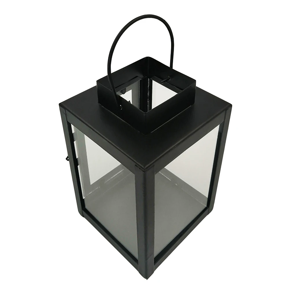 

Retro Palace Lantern Decorative Light Dual use Windproof Lamp for Home Decoration Hanging Wall Black Candleholder
