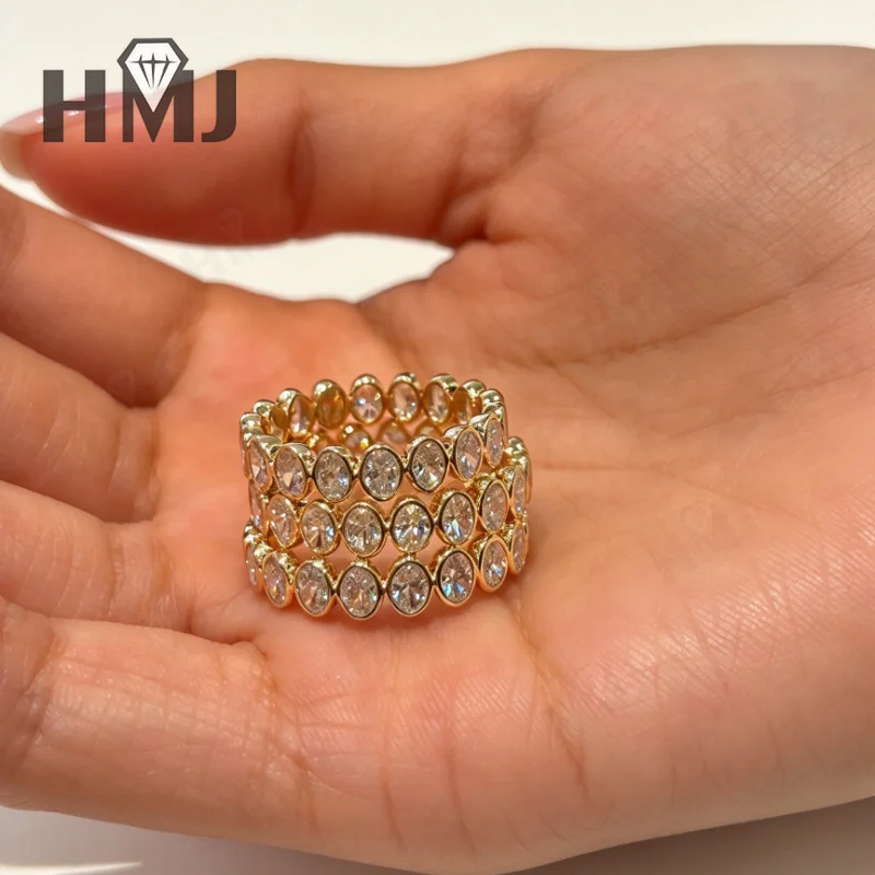 Diamantring DEF VS-VVS Ovaler Schliff Massiv 10K 14K 18K Gelbgold Hochzeit Antrag Versprechen Party Geschenk für Damen Charms Täglicher Gebrauch – Detail 8