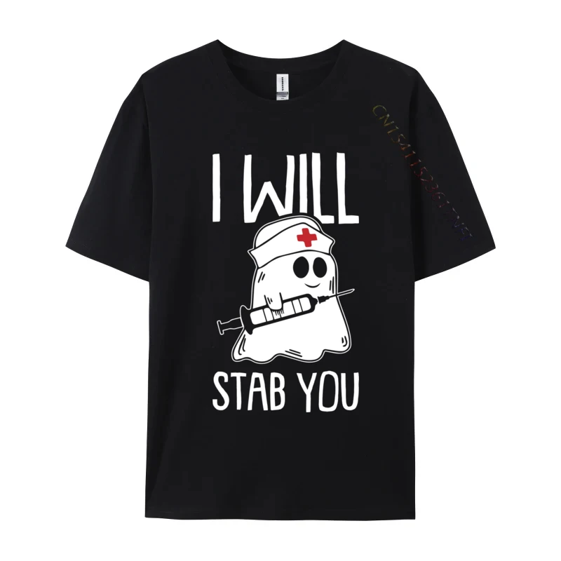 

I Will Stab You Lazy Halloween Costume Nurse Nursing RN LPN Normal Tees Retro Europe Cotton Men's Tshirts Custom Tops Shirts