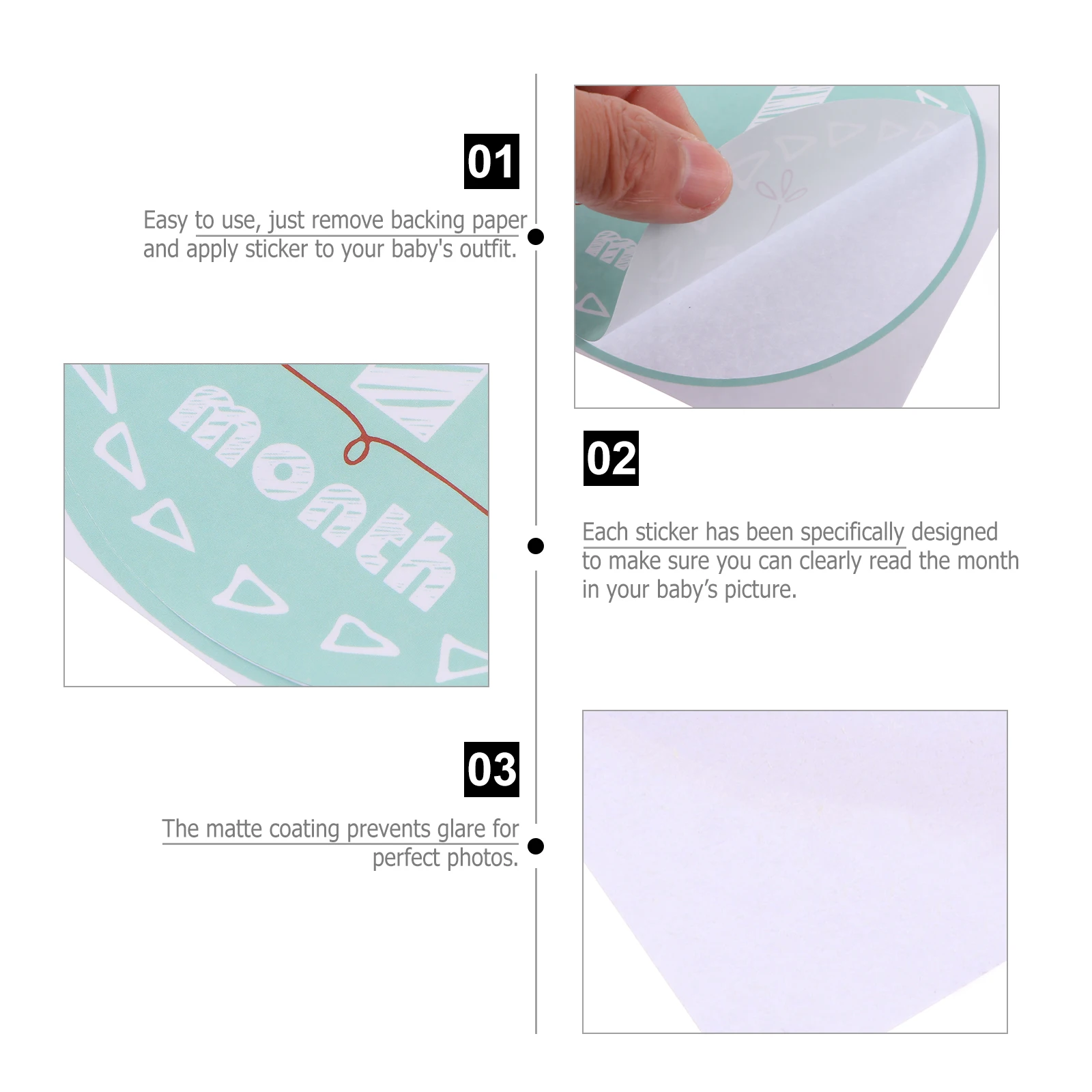 

1 set Milestone Stickers Monthly Keepsake Photo Props Month Label Paper For 1-12 Months Celebration Photo