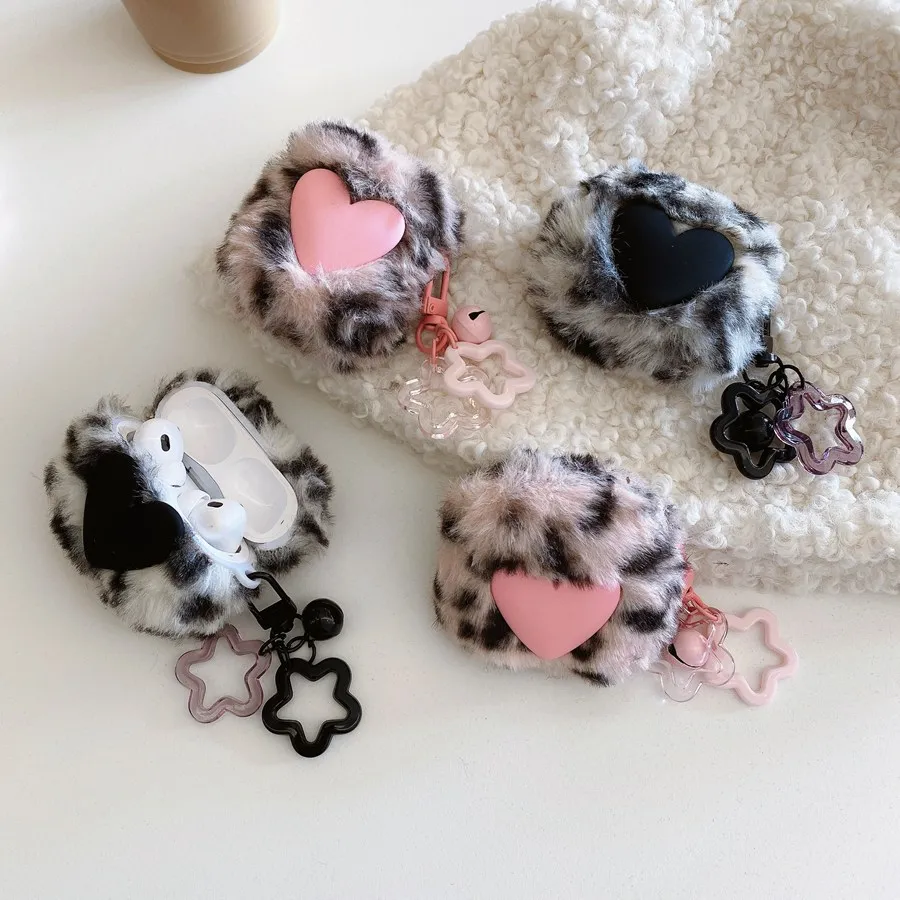 Para apple airpods 4 caso airpods pro 2/airpods 3/airpod 2 capa bonito amor/colorido leopardo impressão fone de ouvido capa air pods pro