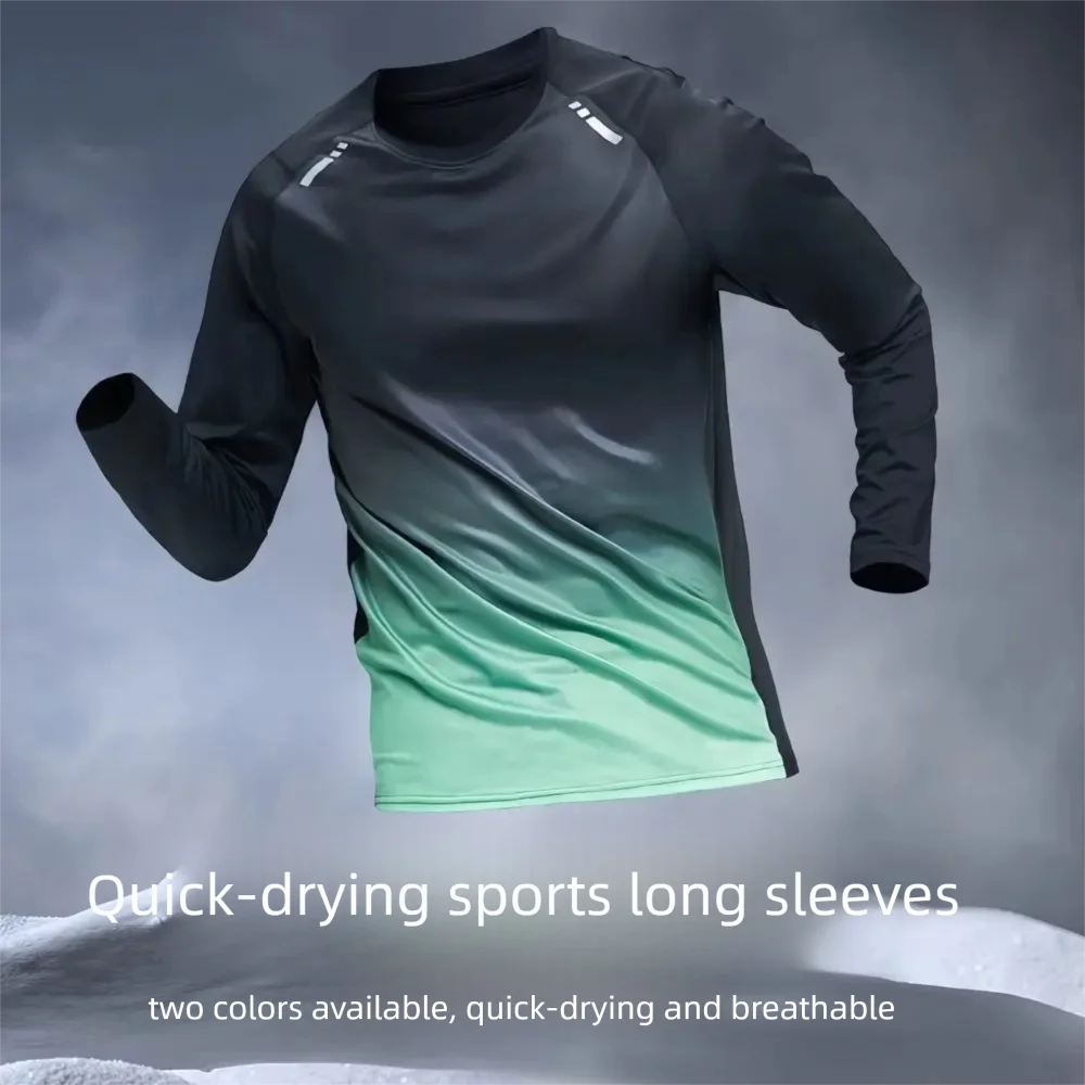 

Men's Long Sleeved Sports T-Shirt Quick Dry Gym Fitness Shirts Spring Autumn Beach Surfing Athletic Sport Running Workout Tops