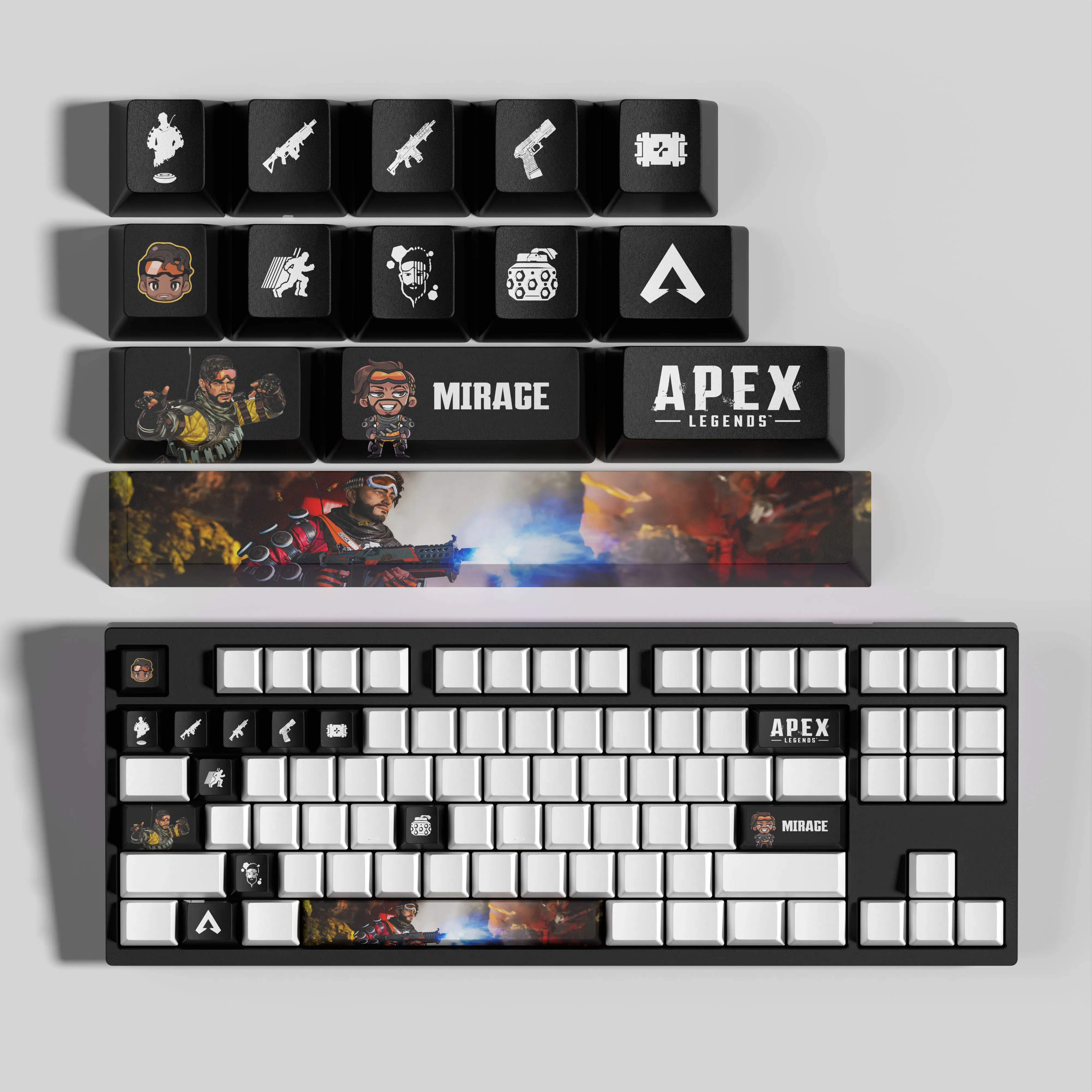 MIRAGE KEYCAPS APEX keycaps 14KEYCAPS  OEM Profile Apex Legends Keycaps for mechanical keyboard