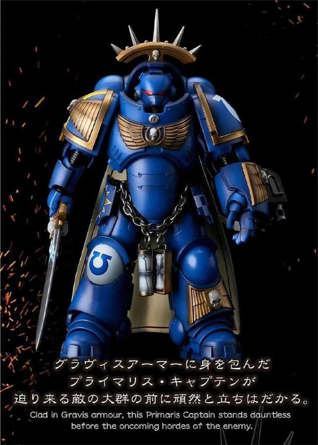 Bandai Original PB Warhammer 40,000 40K ULTRAMARINES PRIMARIS CAPTAIN IN GRAVIS ARMOUR Joints Movable Anime Action Figures Toys