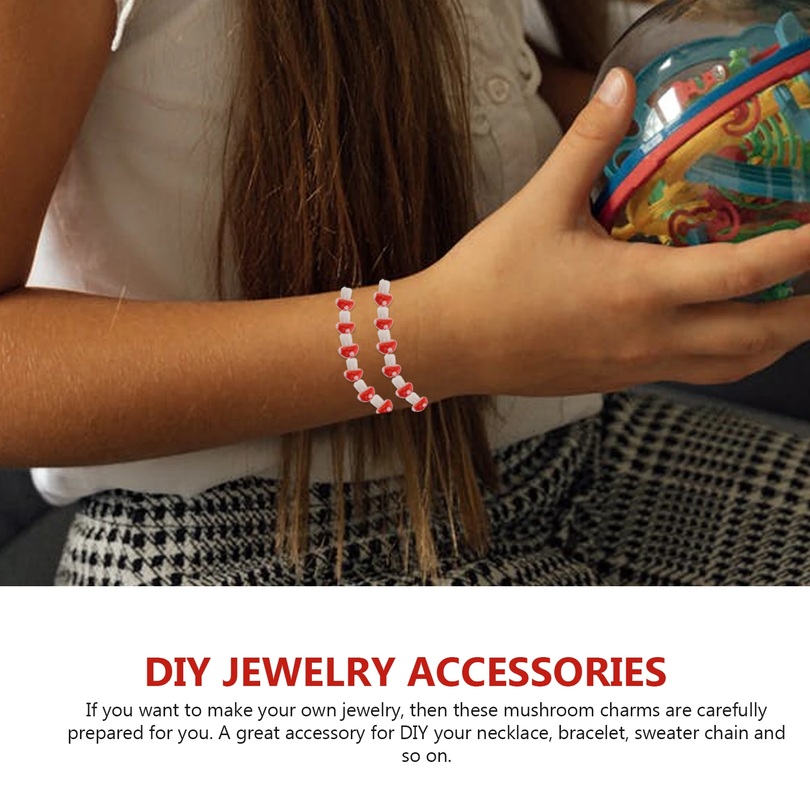 

30pcs Making Charms Mushroom Design Diy Craft Supplies For Necklace Bracelet Earring Sweater Chain Lightweight Durable Sturdy