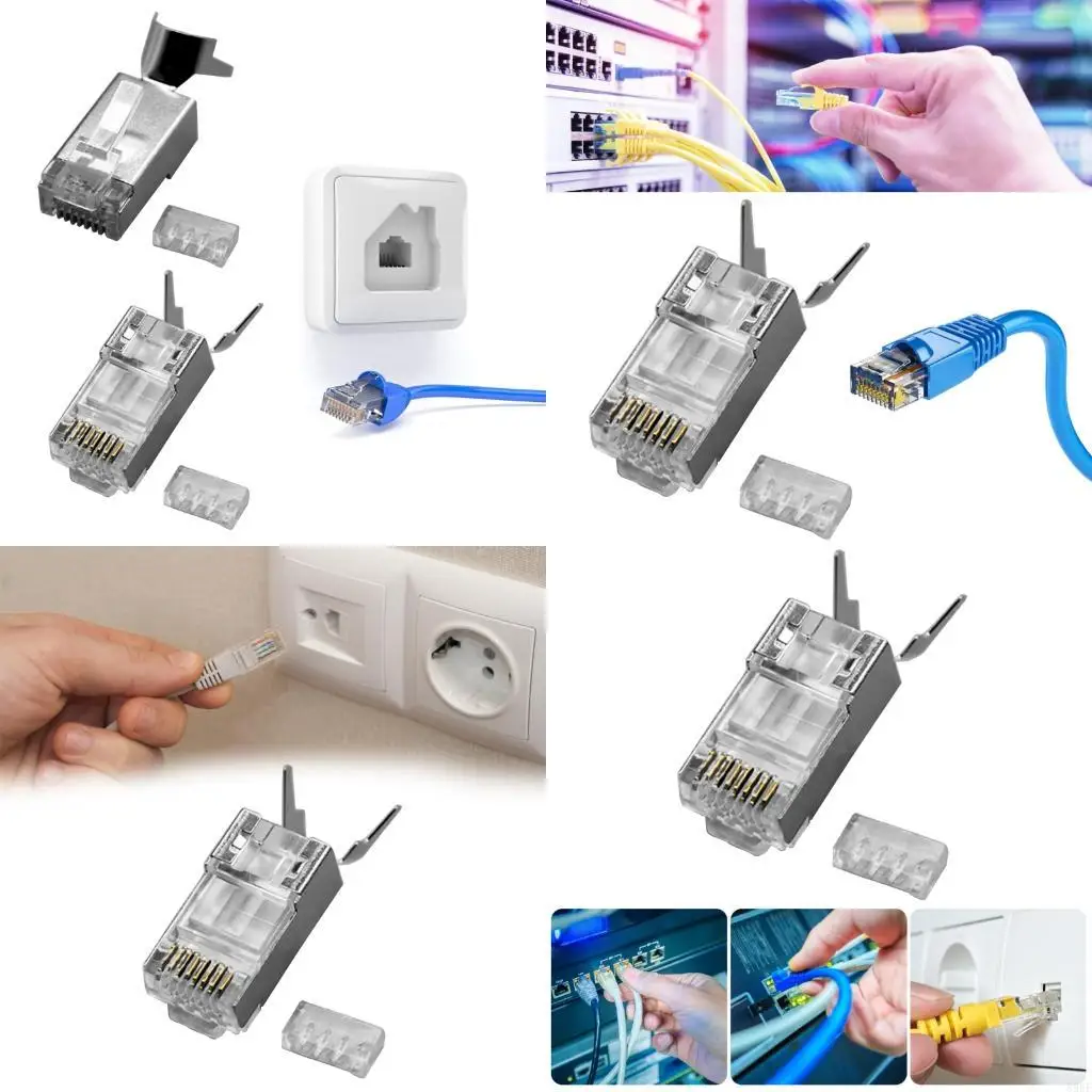 

896F CAT6A Ethernet Connectors with Triple Contact Design 10Gbps Speed Cable Order Recognition