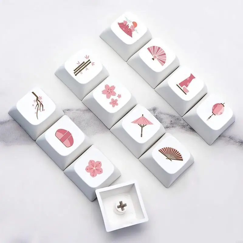G6DD 12 Pieces PBT Keycap XDA Profile DYE-SUB Keycap For CherryMX Switch Mechanical Keyboard SK61 TKL87 108 Keycaps