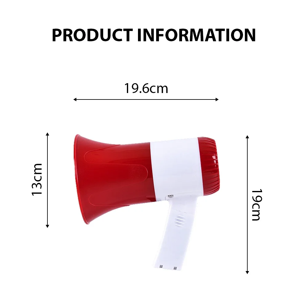 Megaphone Speaker 50W Power Portable Bullhorn Megaphone Voice Siren/Alarm Modes Volume Control USB Flash Drive TF Card BT Alarm