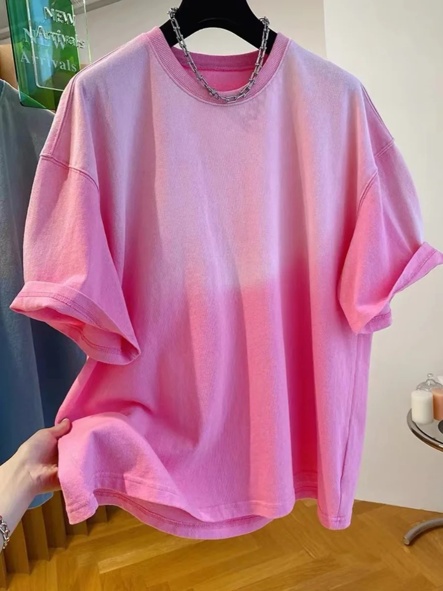 تي شيرت نسائي من Waed Pure Cotton ort Sve بتصميم أنيق وقاعدة إحساس irt Commute Sle round Ne Top #3