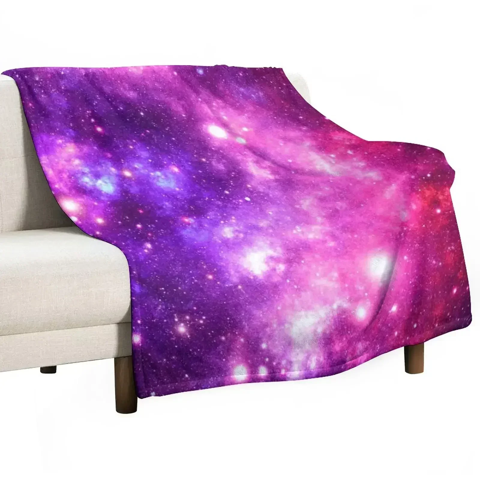 

Pink Purple Galaxy Nebula Throw Blanket Lightweight Warm Blanket for Travel Camping