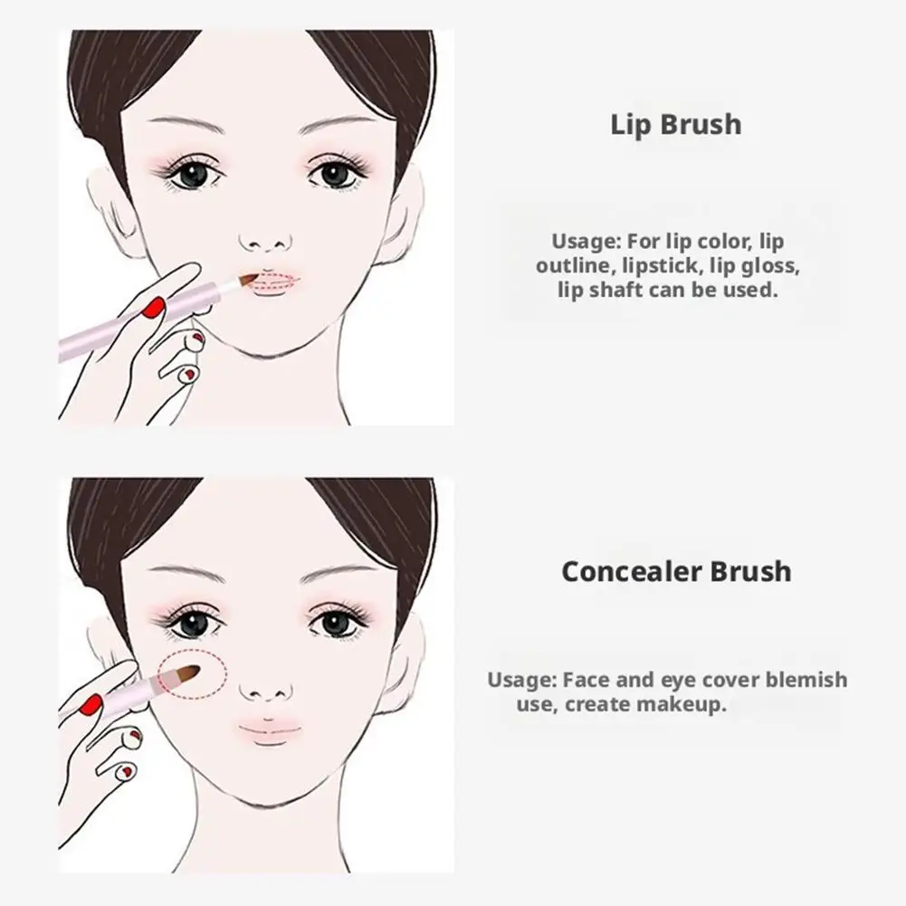 Matita per labbra opaca a doppia estremità a 3 colori Matita per labbra nuda Penna per rossetto rosa pesca naturale impermeabile Trucco per contorno con pennello