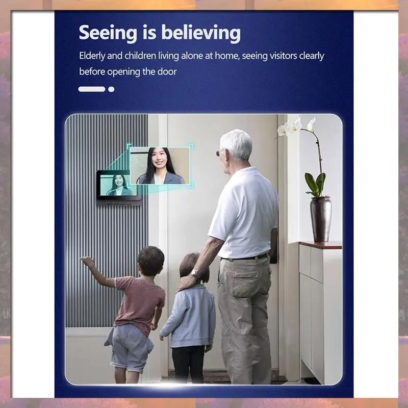 Лидер продаж, беспроводной водонепроницаемый визуальный дверной звонок, ИК-дверной звонок ночного видения HD 4,3-дюймовый IPS-экран, видео-умный домашний дверной звонок, камера