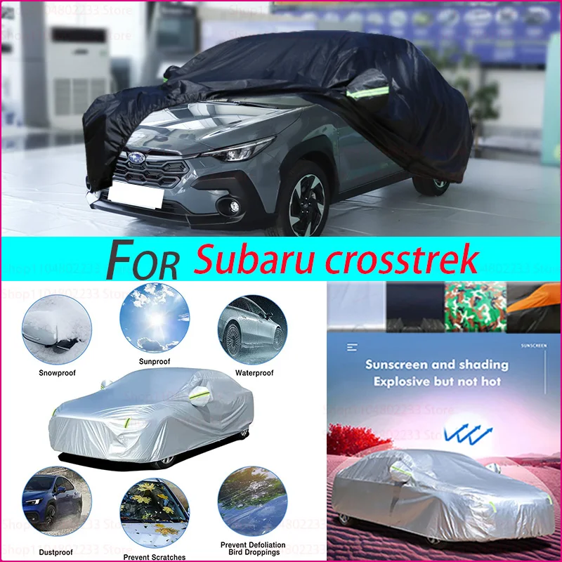 

Black Heavy Duty Car Cover Waterproof All Weather, Full Exterior Cover Outdoor Snow Sun Uv Protection For Subaru Crosstrek