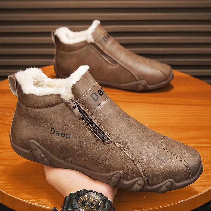 

2025 New Casual Shoes for Men Luxury Round Toe Men Ankle Boots Light Slip on Walking Shoes Outdoor Comfor Men High Top Sneakers