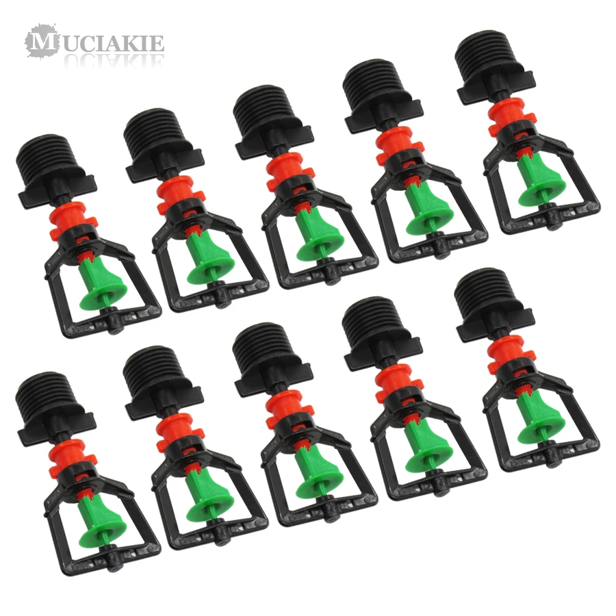 MUCIAKIE 10PCS 360 Degree Rotating Nozzle Sprinkler Semi Misting Spray Rain Shape Watering Irrigation for Garden Yard Greenhouse